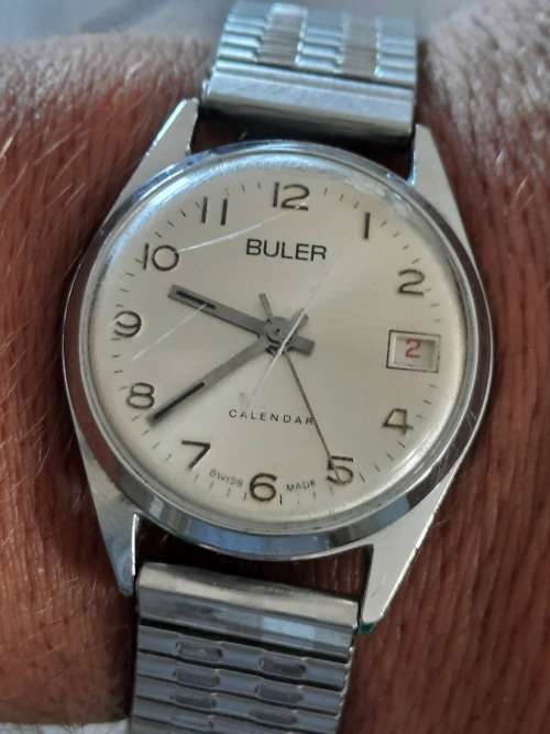 Vintage men`s buler wind up watch