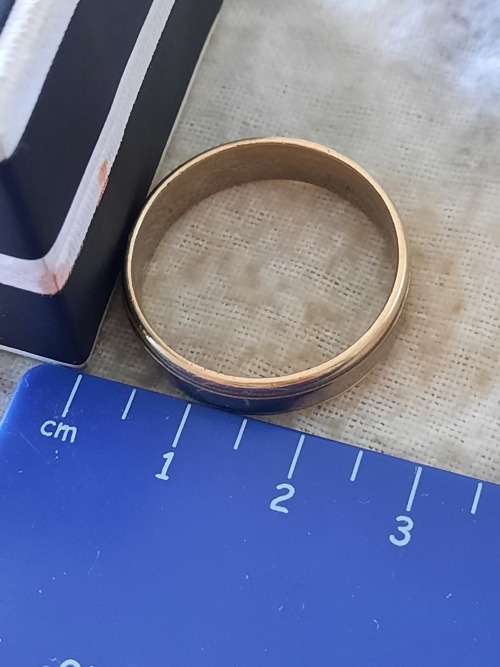 Men`s 14ct gold and titanium ring
