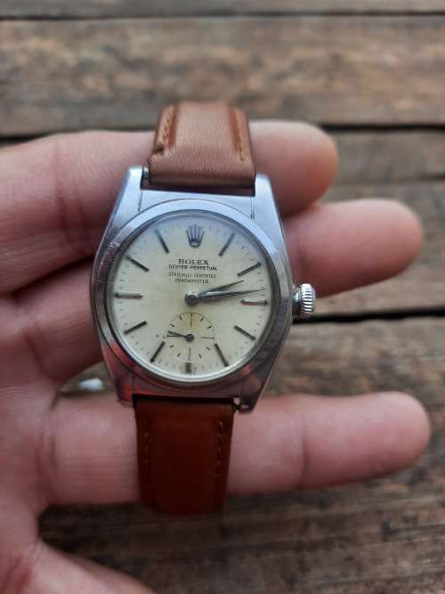 Vintage men`s rolex oyster perpetual officially certified chronometer automatic watch.ref 244252