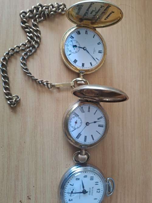 3x vintage pocket watches