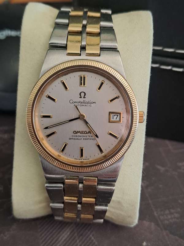 Vintage men`s omega 14ct  gold and stainlisteel constellation