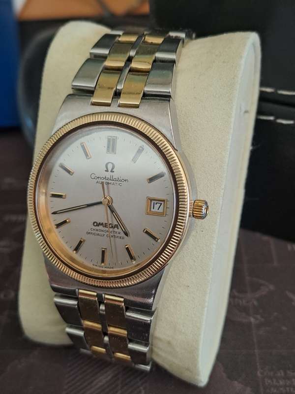 Vintage men`s omega 14ct  gold and stainlisteel constellation
