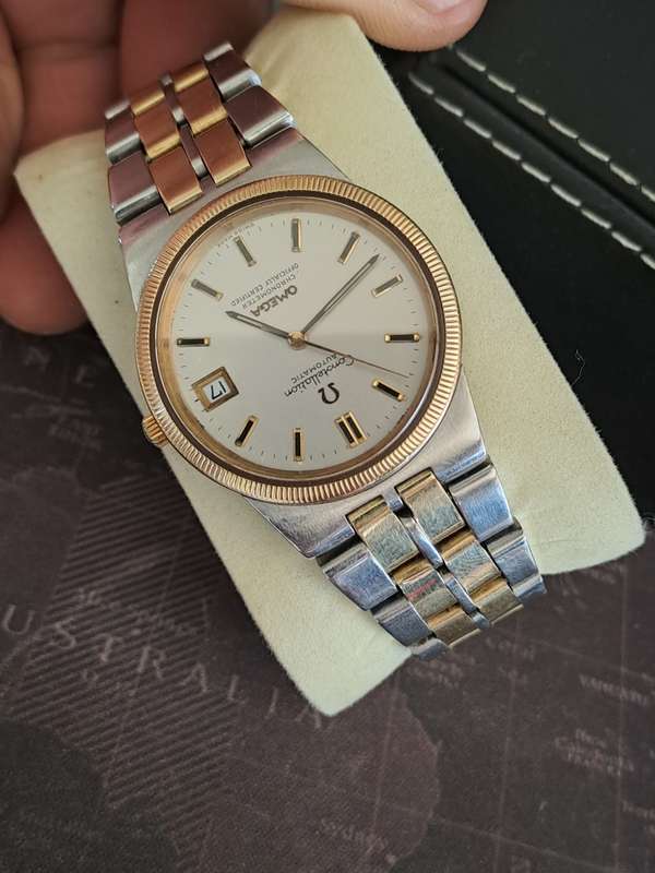 Vintage men`s omega 14ct  gold and stainlisteel constellation