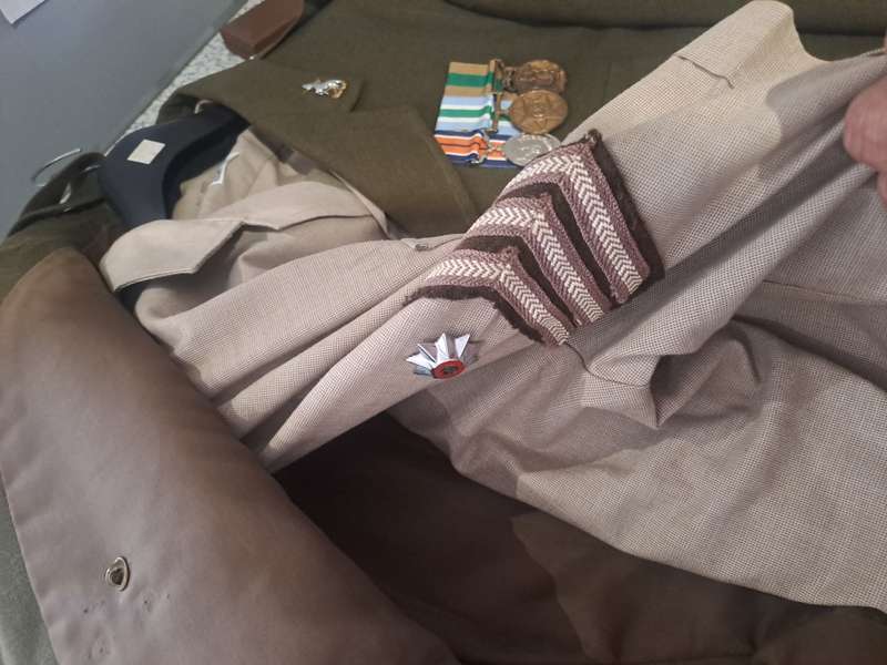 Vintage military medals and clothing ect