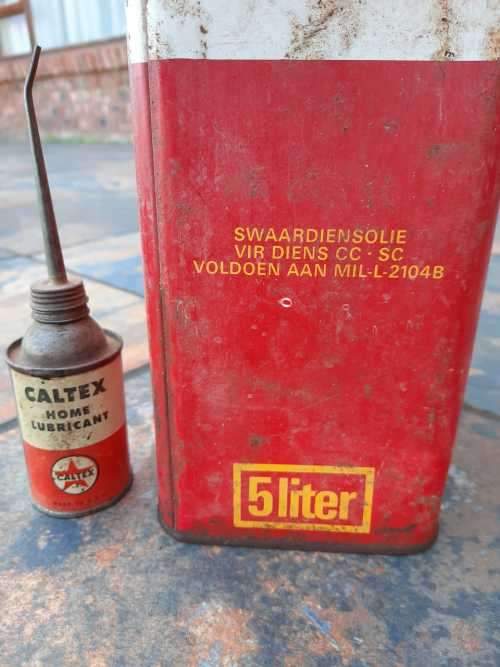 Old  vintage oil shell potrlla sx tin