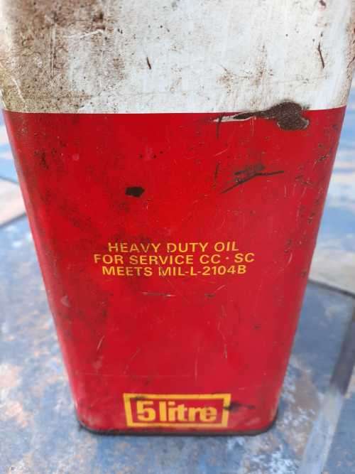 Old  vintage oil shell potrlla sx tin