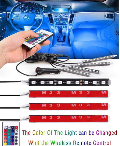 Bulk of 6 // 4pcs Car LED Interior Decoration,Atmosphere Light