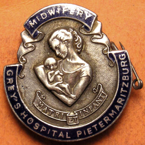 Natal: Circa 1960 Grey's Hospital Pietermaritzburg, Midwifery Nurse's Silver Badge