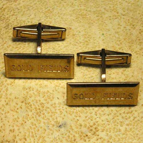 Pair of Vintage Solid 9ct Gold Cufflinks - 'GOLD FIELDS'