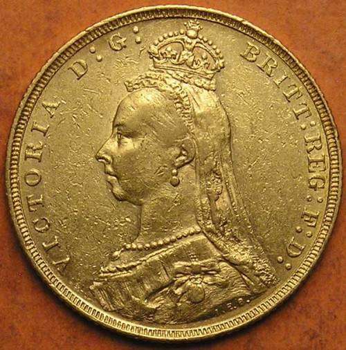 Great Britain: 1890 Queen Victoria Jubilee-Head Full Gold Sovereign