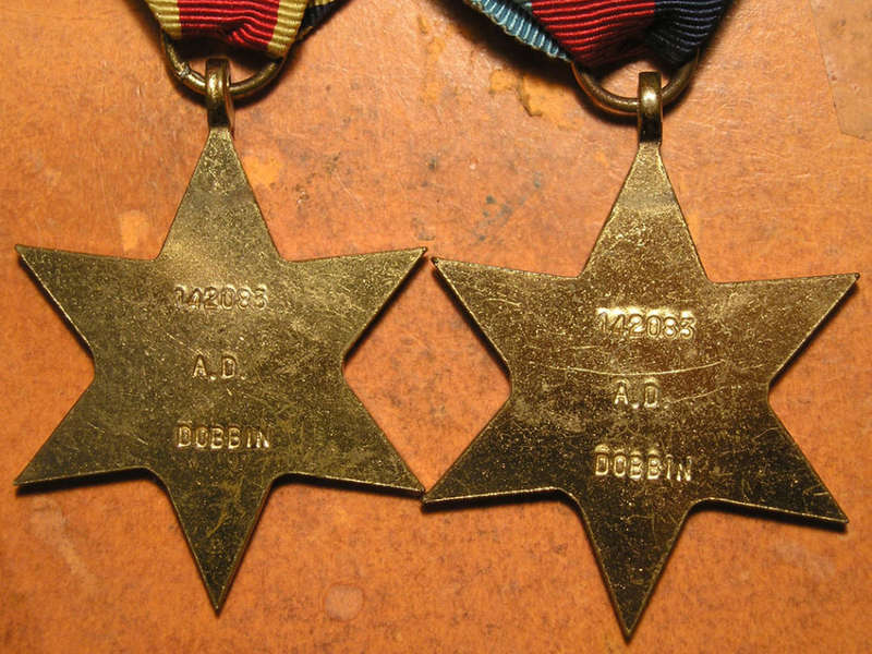 WW2 Medal Group of Four plus Documents to S/Sgt AD Dobbin