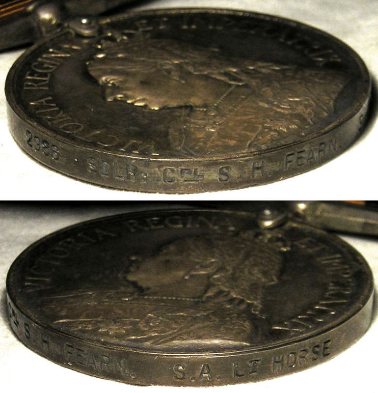 Boer War QSA Medal to Saddler Corporal SH Fearn SA Light Horse