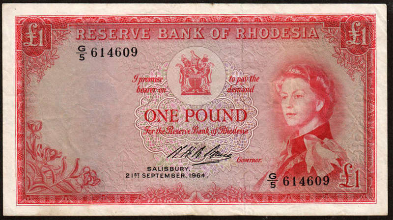 Rhodesia: 21st September 1964 1 Pound Banknote * aUnc *