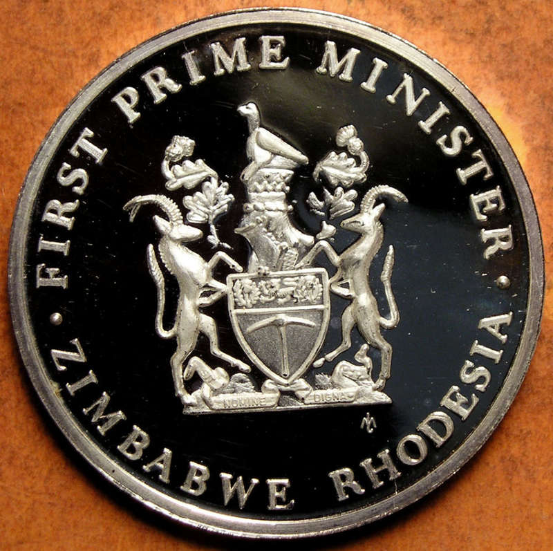 Zimbabwe-Rhodesia: 1979 First Prime Minister Bishop Abel Muzorewa Cased Silver Medal