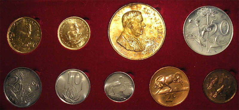 1967 Complete Long Proof Set with Silver Rand and Gold 1R and 2R