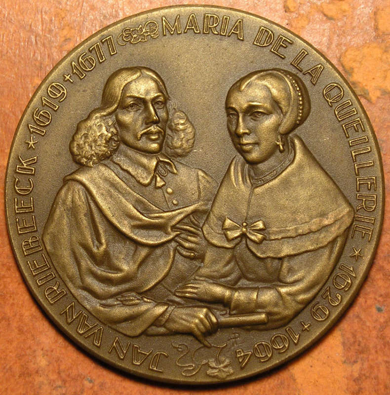 1952 van Riebeeck Tercentenary: Jan van Riebeeck & Maria de la Quellerie / Three Ships in Table Bay