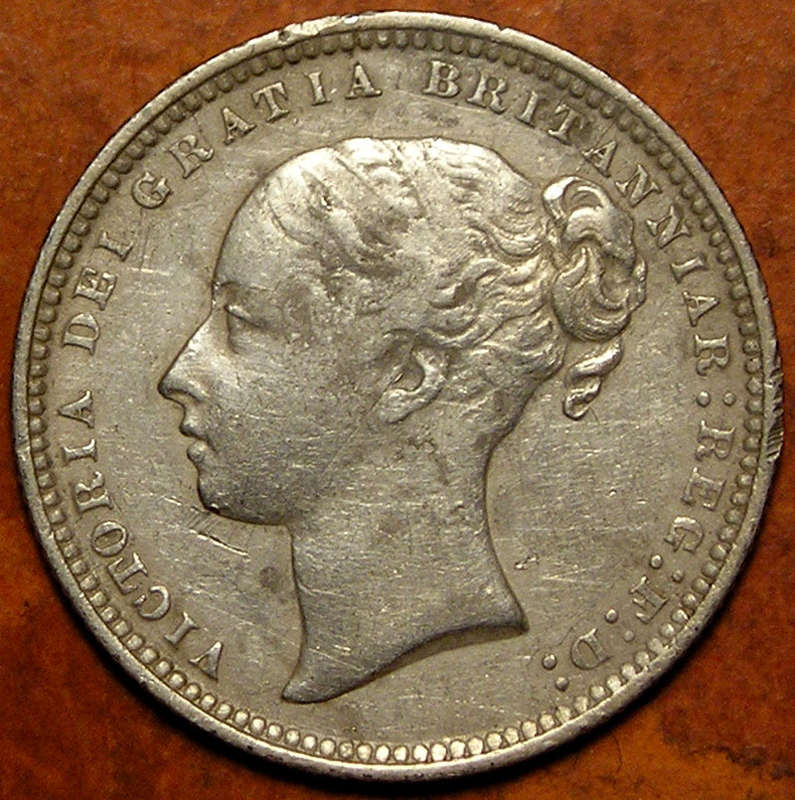 Great Britain: 1873 Queen Victoria Young-Head Silver Shilling