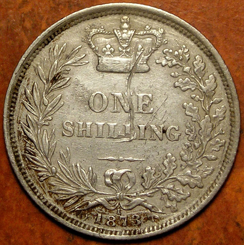 Great Britain: 1873 Queen Victoria Young-Head Silver Shilling