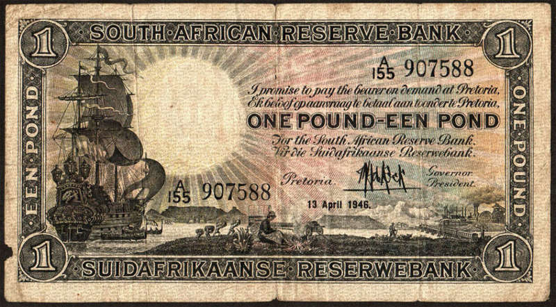 1946 Pound Note of MH de Kock