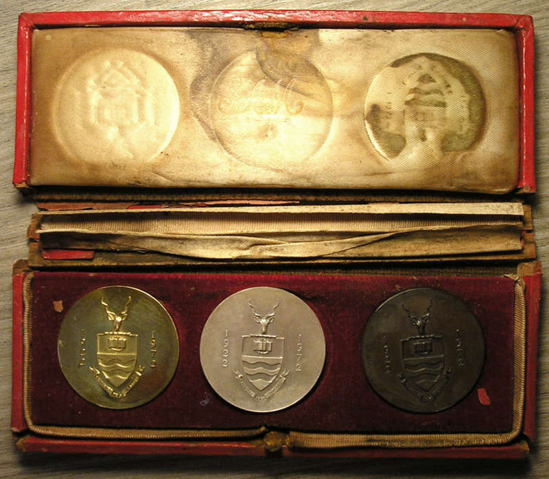 Golden Jubilee (1922-1972) of Witwatersrand University Gold, Silver & Bronze Medal Set * RARE *