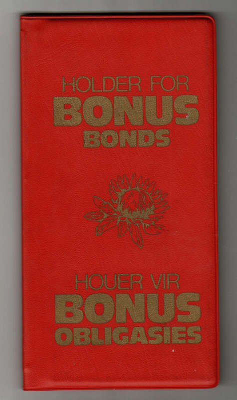 South Africa Defence Bonus Bonds 5 x R5 + 3 x R10 Protected in Red Holder