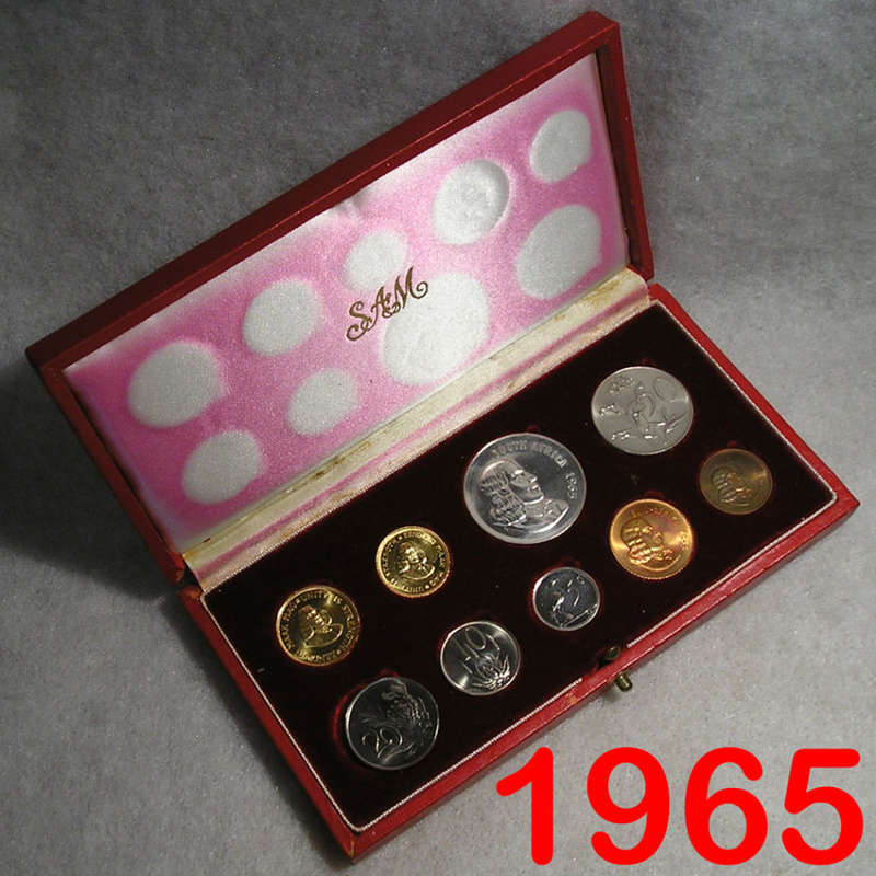 1965 Long Proof Set with Silver Rand and Two Gold Coins