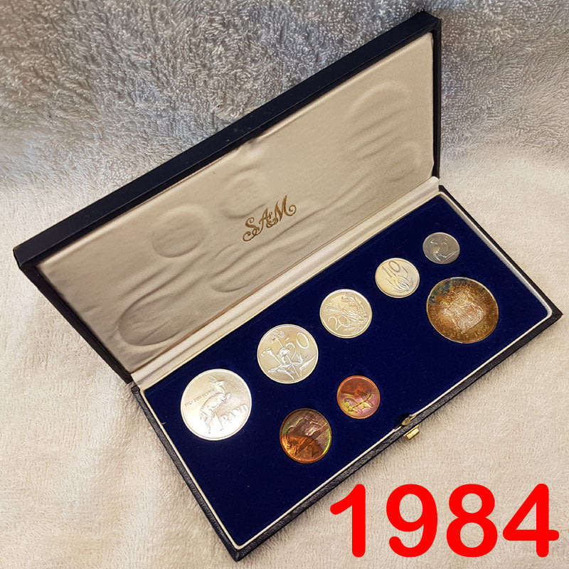1984 Short Proof Set in SAM Case with Silver Rand