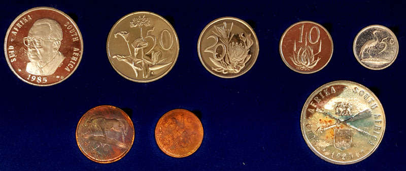 1985 Short Proof Set in SAM Case with Silver PARLIAMENT Rand