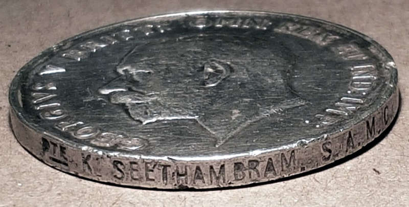 WWI Silver War Medal (Disk Only) to Indian in South African Medical Corps