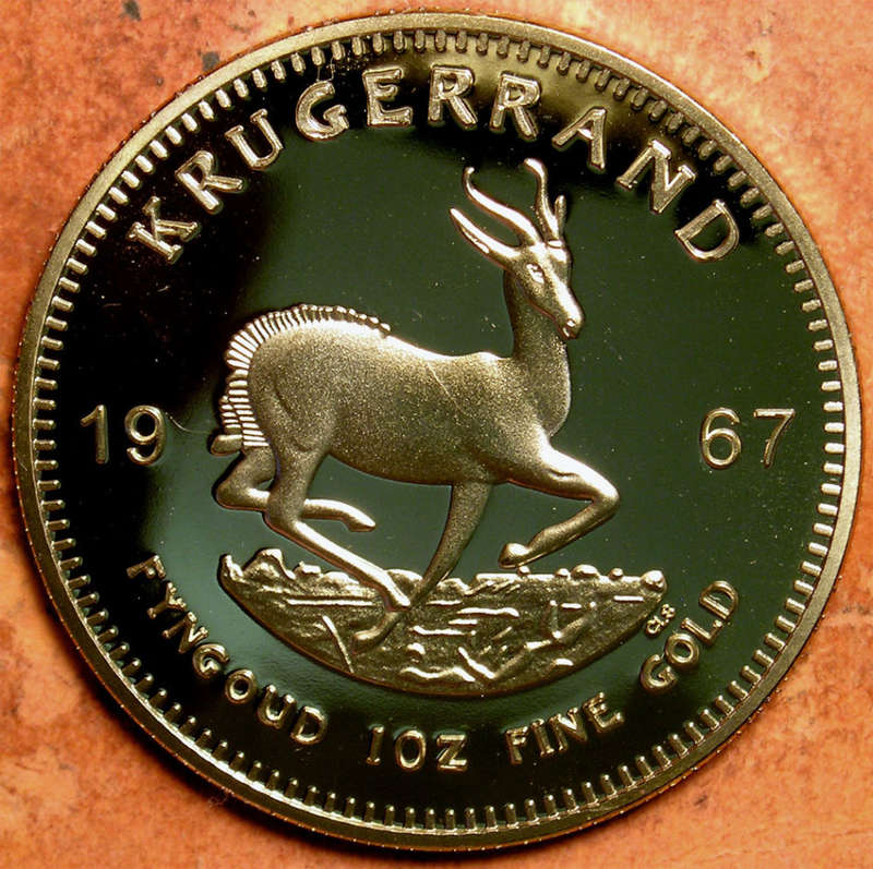 First Issue 1967 Krugerrand Commemorative Medal * GOLD PLATED *
