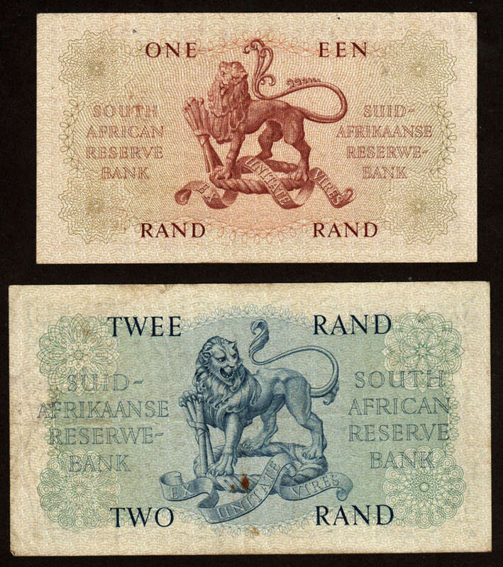RSA: One Rand and Two Rand Banknotes G Rissik