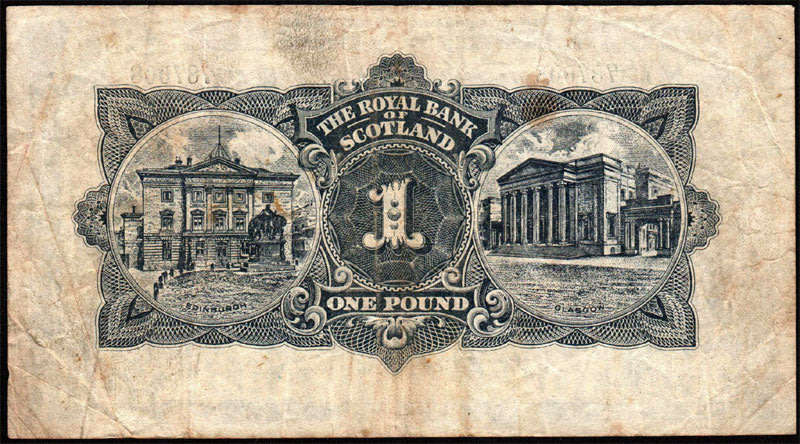 Royal Bank of Scotland 1954 One Pound Banknote