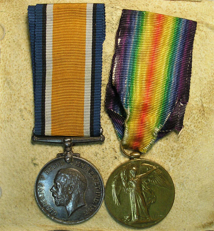 WWI War and Victory Medal Pair, T.F. de Beer, 7th SAI