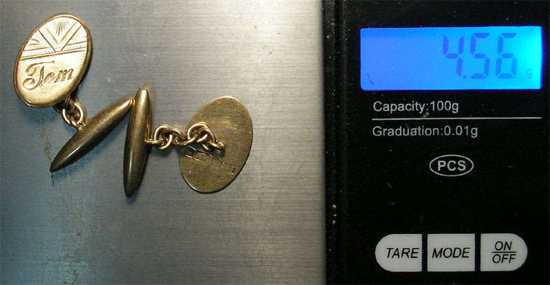 9ct Hallmarked Gold Cuff Links - 4.56 gm