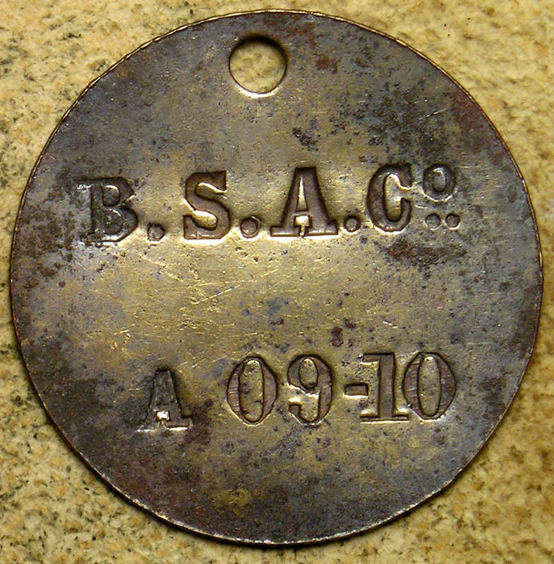Rhodesia: 1909-1910 British South Africa Company (BSACo) Hut Tax Token