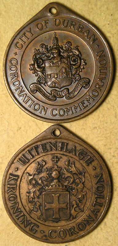 7 x QEII Coronation Medals: Cape Town, Paarl, Durban, Uitenhage, King Willians Town, Fort Victoria