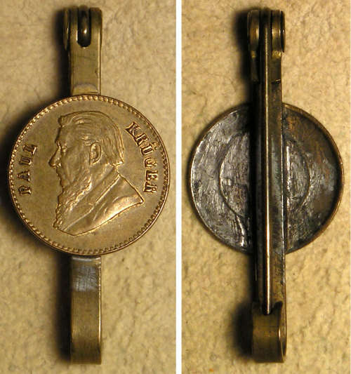 Z.A.R. Circa 1895 Tie Pin with Paul Kruger Medal