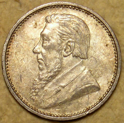 ZAR: 1894 Paul Kruger 3 Pence / Tickey