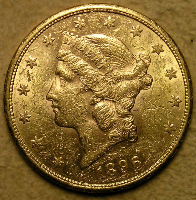 United States: 1896-S $20 Gold Double Eagle * 0.96 Troy Ounces *