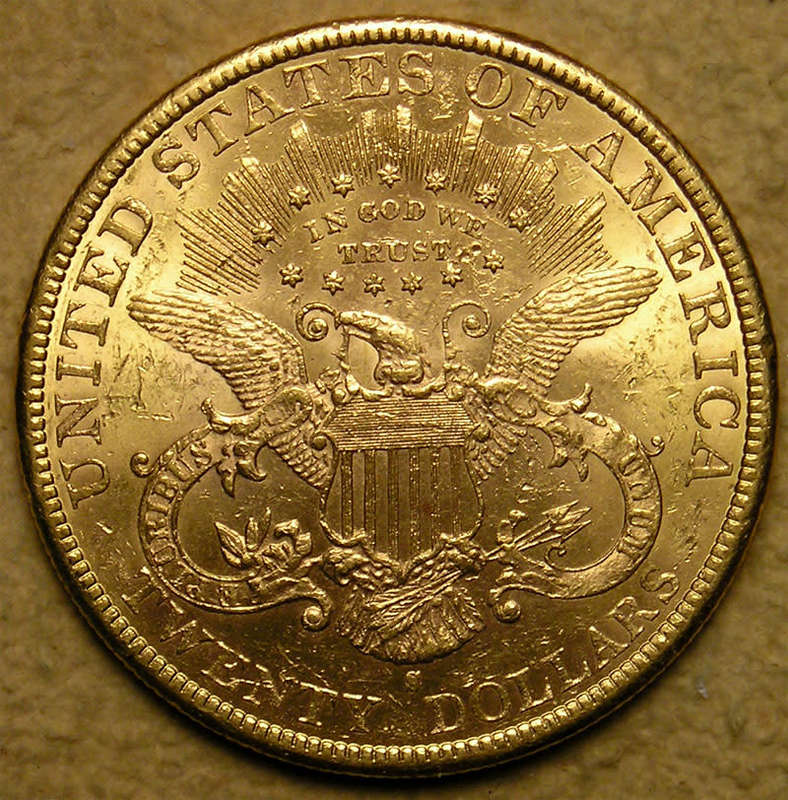 United States: 1896-S $20 Gold Double Eagle * 0.96 Troy Ounces *