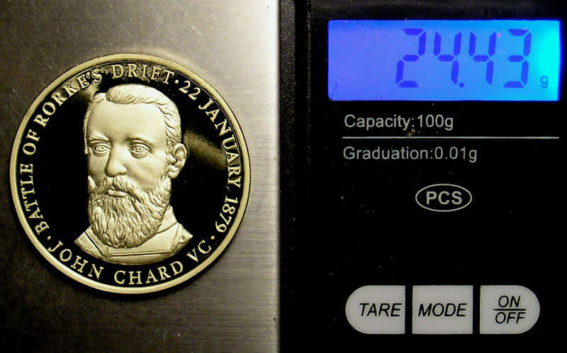 John Chard VC, Zulu War Rorke`s Drift Centenary (1879-1979) Cased Gold Medal * 0.58 Troy Ounces *