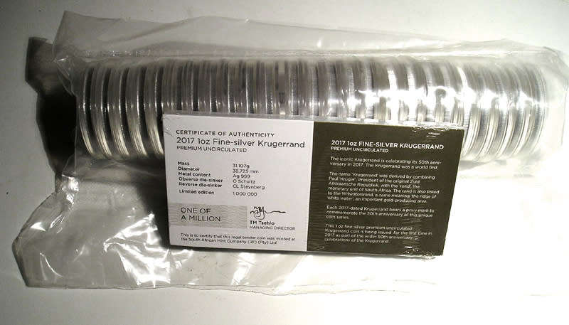 2017 1oz Fine Silver Krugerrand, Premium Uncirculated * 5 Available *