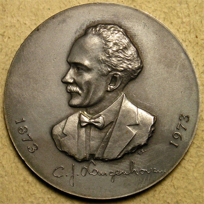 South Africa: 1973 FAK Silver Commemorative Medal  for the Birth Centenary of C.J. Langenhoven