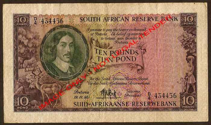 1958 Ten (10) Pounds Banknote E/A * GOOD FINE *
