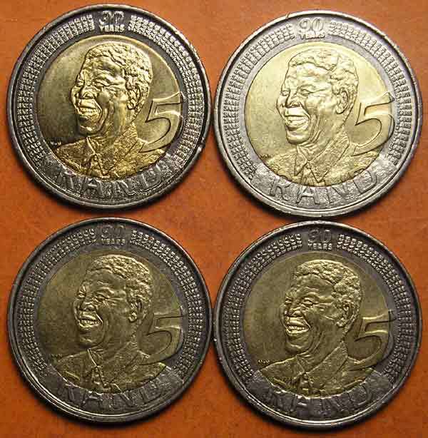 Mandela Four (x4) 2008 Birthday 5 Rand * Bid per Coin to Take All Four *