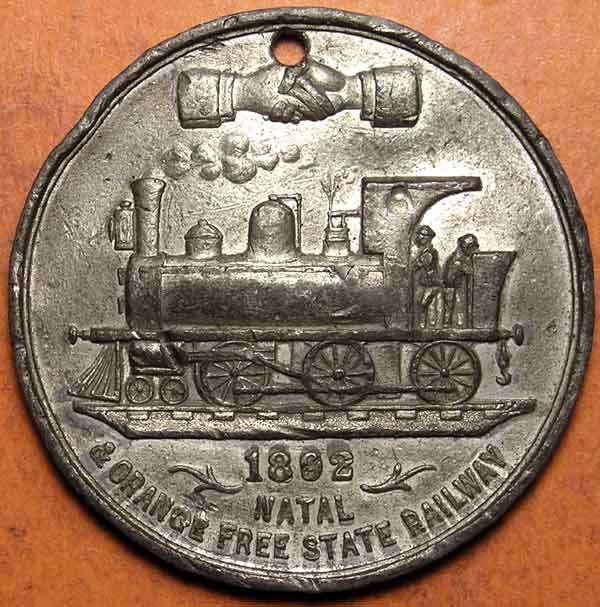 Opening of Railway Line from Natal to Orange Free State in 1892 Medal * SCARCE *