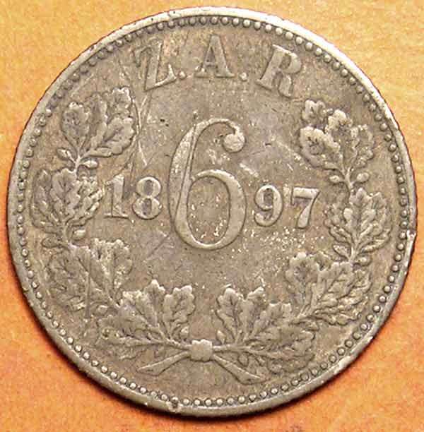 ZAR: 1897 Kruger 6 Pence