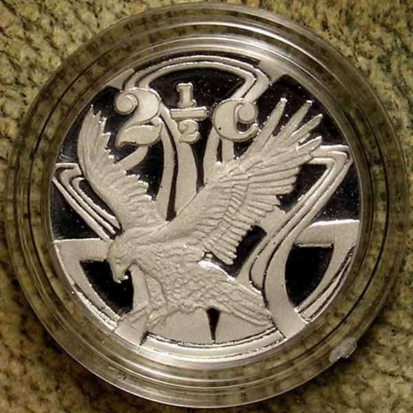 RSA: 2005 Silver Tickey (2/12 Cents Vultures) * PROOF in Bag  with COA *