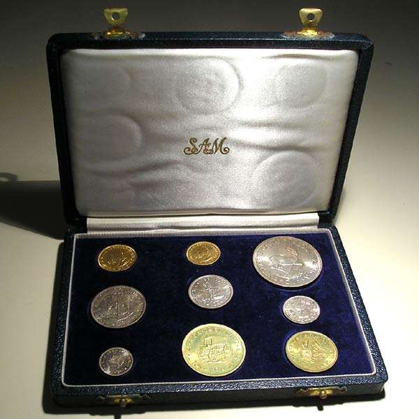 RSA: 1961 Long Proof Set with Gold One Rand and Two Rand Coins