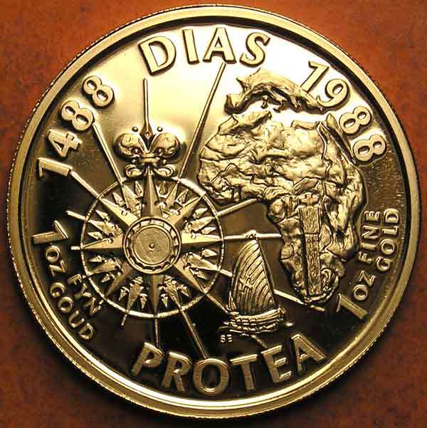 1988 Protea 1oz Proof Gold Coin in Case - Dias